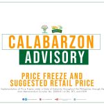 DA CALABARZON price freeze and srp