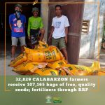 32,829 CALABARZON farmers receive 107,165 bags of free, quality seeds; fertilizers through RRP