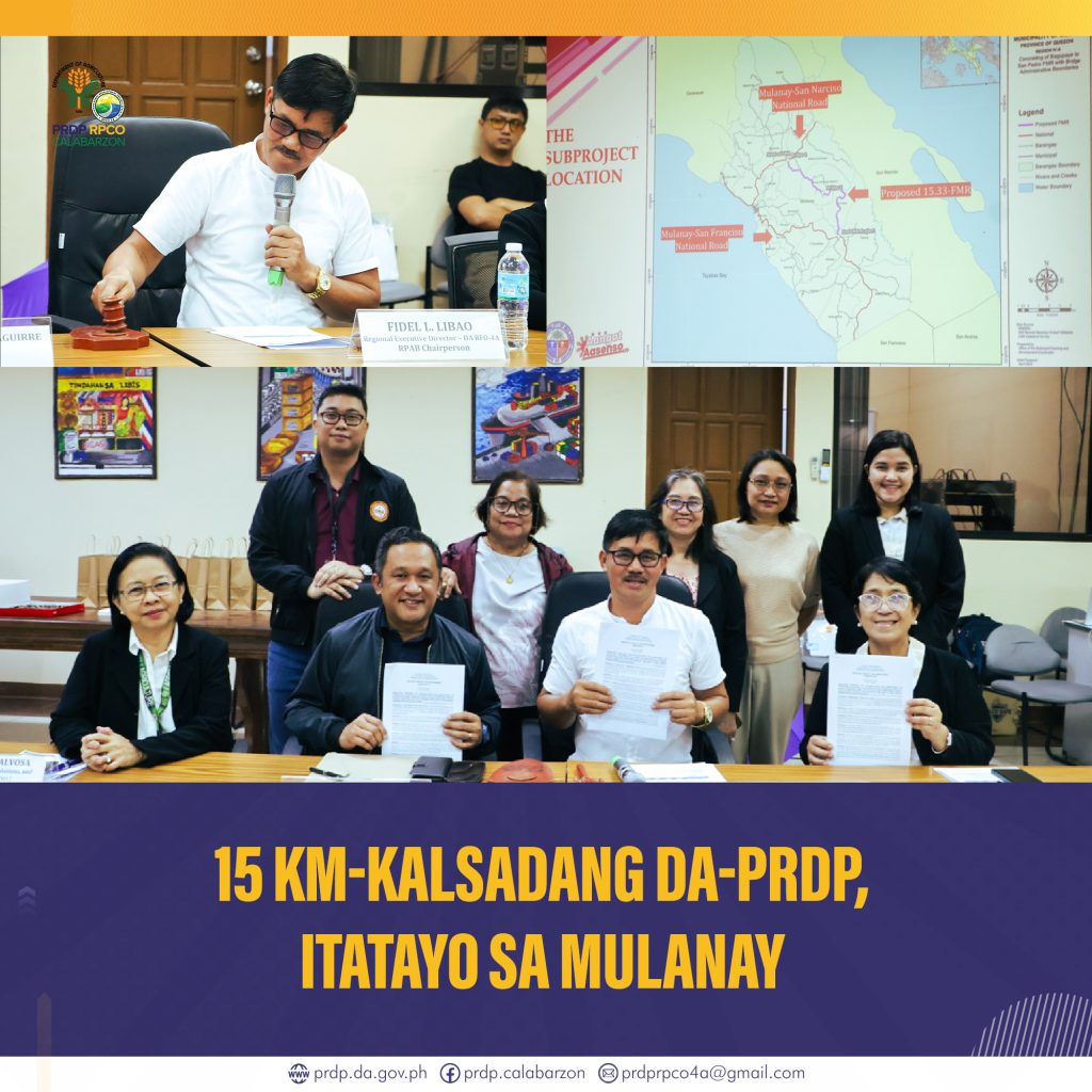 15 km-kalsadang DA-PRDP, itatayo sa Mulanay